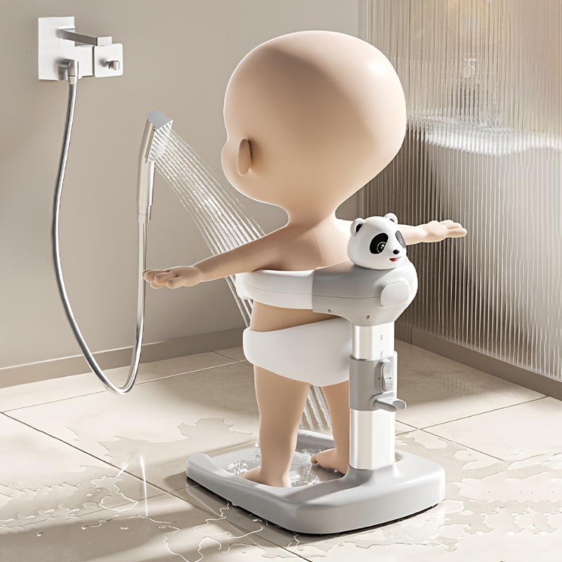 A Standing Bath Station for Children, a Home Bathing Rack for Kids, Featuring a Non-Slip Design with Adjustable Height, Suitable for Bathrooms And for Boys And Girls, Freeing Up Mothers' Hands, Available in Three Colors