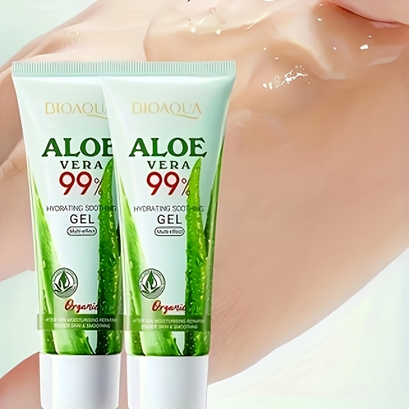 2 buc. Aloe 99% Hidratant și Gel, Cremă Facială Hidratantă Neutră, Fără Alcool, Aromă de Aloe, Acid Citric și Niacinamidă, Glicerină, Potrivită pentru Toate Tipurile de Piele