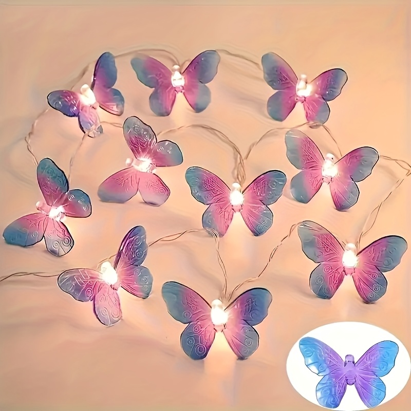 1pc Purple Light String - Soft Romantic With Realistic Design, Battery-powered For Weddings, Parties, Bedroom Decor, Hallway & Photo Wall Accents, Decorations