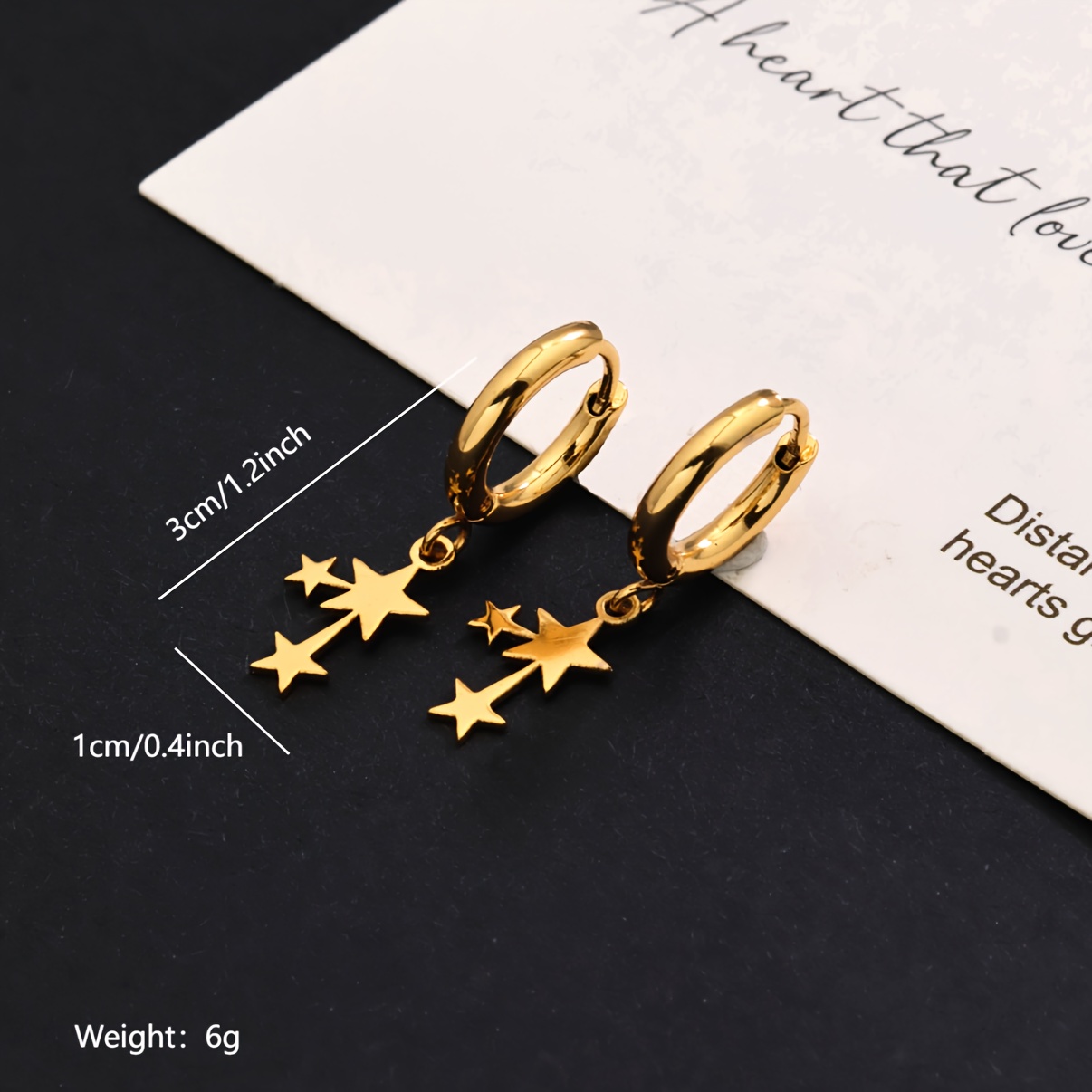 TEMU A Pair Of Stylish And Versatile Star-shaped Earrings For Women, Exuding A Sense Of And