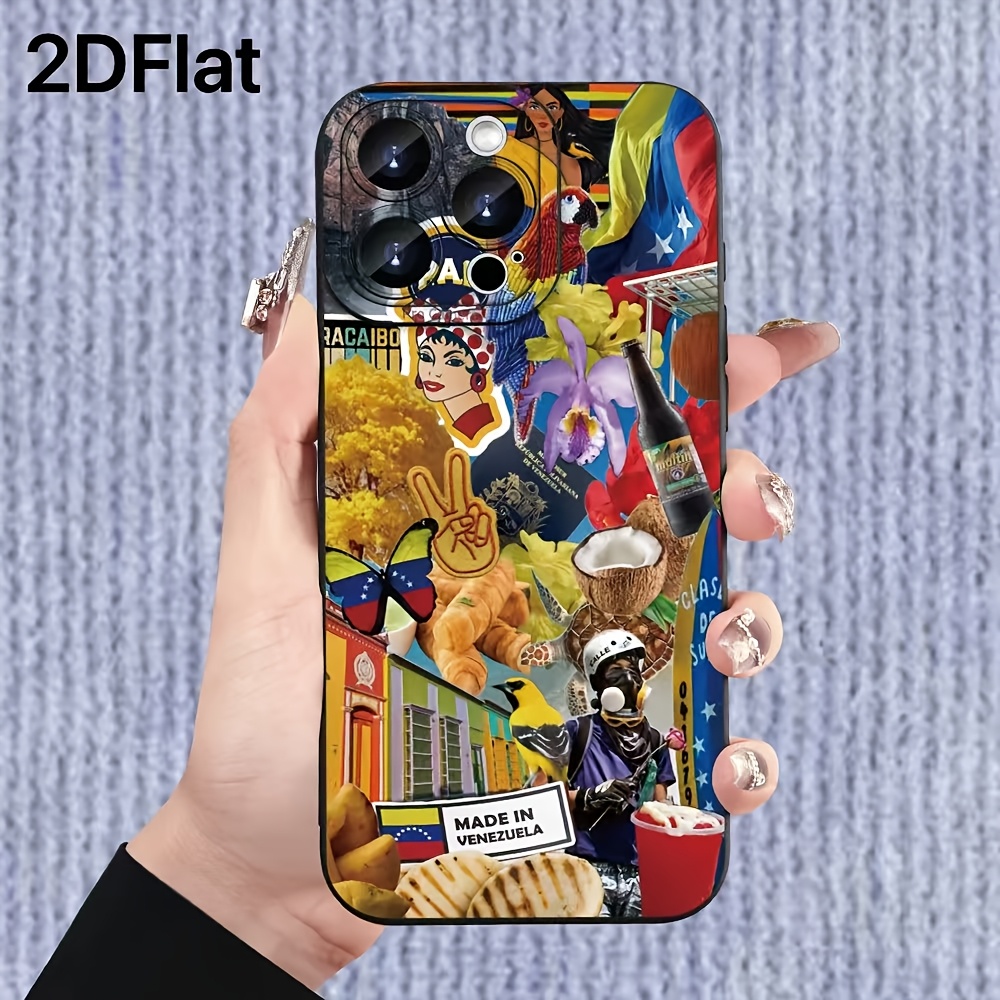 TEMU para Teléfono - 2D Elegante Material TPU Premium Posición del Agujero Resistente al Anti-Caída para Teléfono Cubierta de Teléfono Estilo