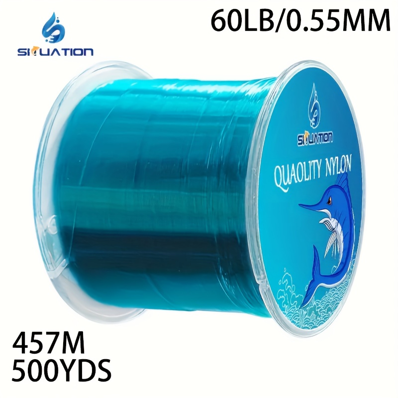 TEMU Of Nylon Fishing Transparent Blue, 546yds/500m - Strong, Durable & Long-casting For Freshwater & Saltwater Fishing, Ideal For Ice & Fly Fishing Enthusiasts, Fishing Gear