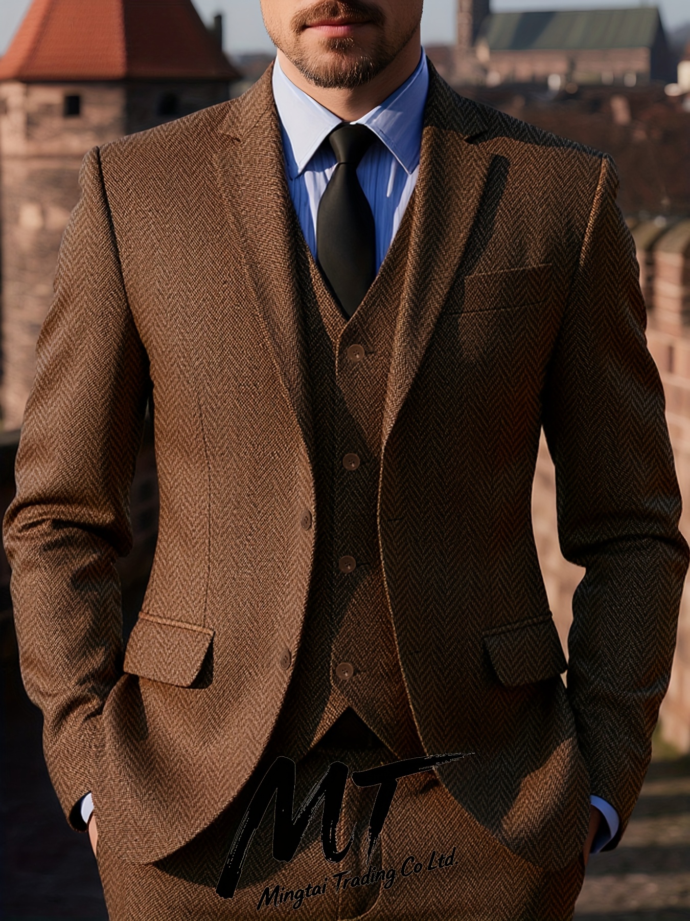 brown suits for men sold on Temu United States