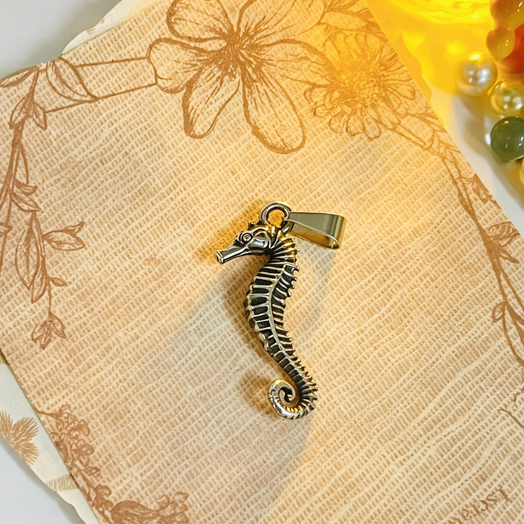 Vintage Seahorse Pendant Necklace, Ocean-Themed Charm