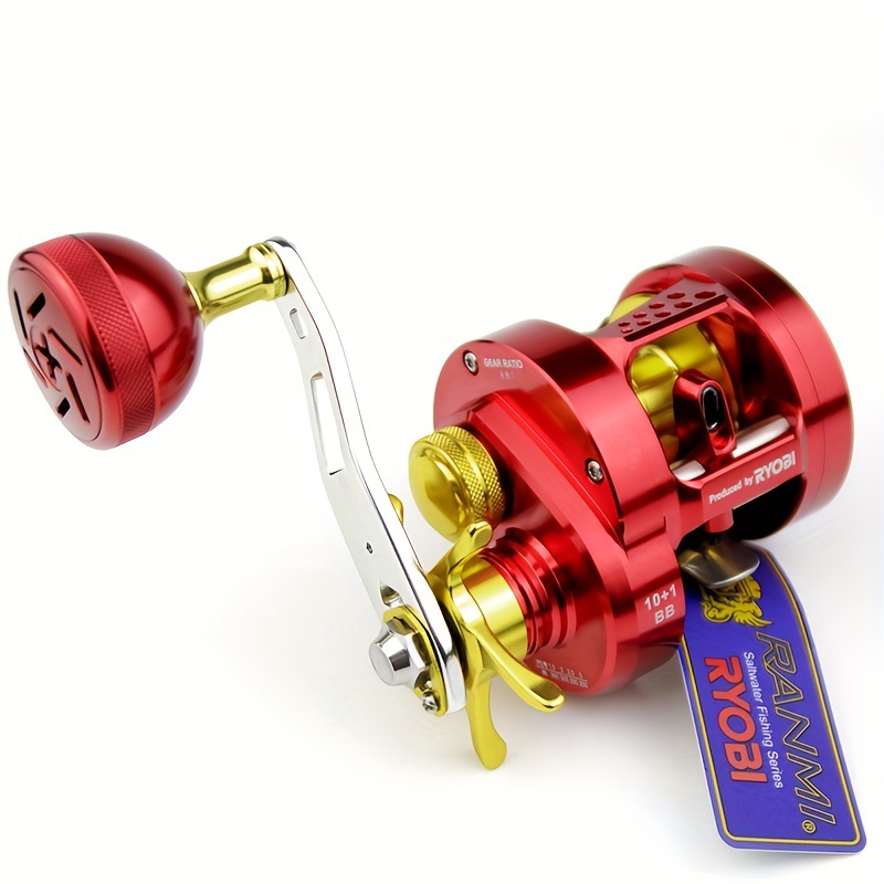 * * FIGHT SHARKS Slow Jigging Fishing Reel - * BB, 6.8:1 Gear Ratio, 15kg  Max Drag * Saltwater Wheel for Powerful Performance