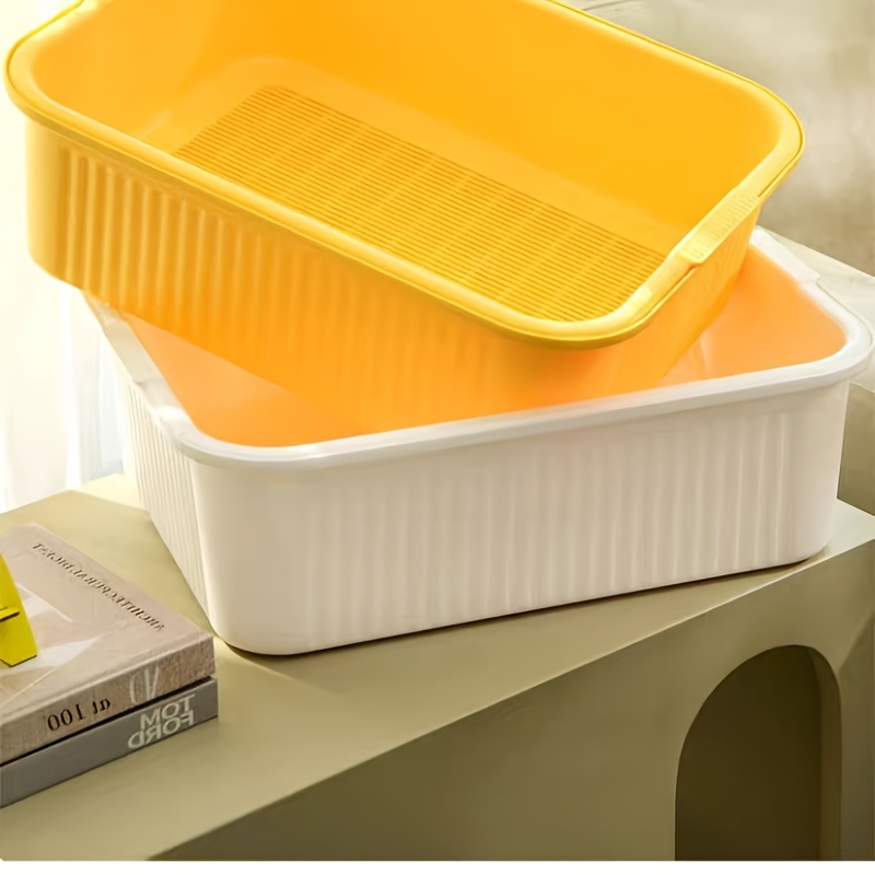 open style double layer large cat litter box anti splash and deodorizing   litter and is easy to   supplies Product details 5