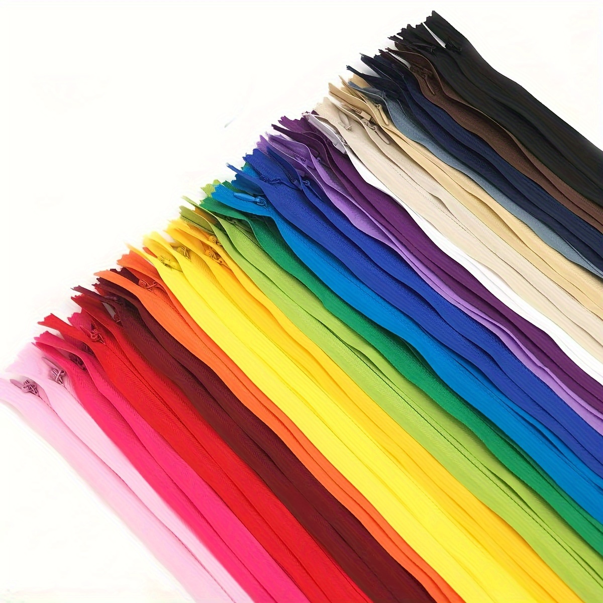

30pcs Nylon Invisible Zippers, 16-inch For Sewing And Tailoring Projects, Assorted Colors, Smooth Open And Close Zipper Pack For Designers And Seamstresses