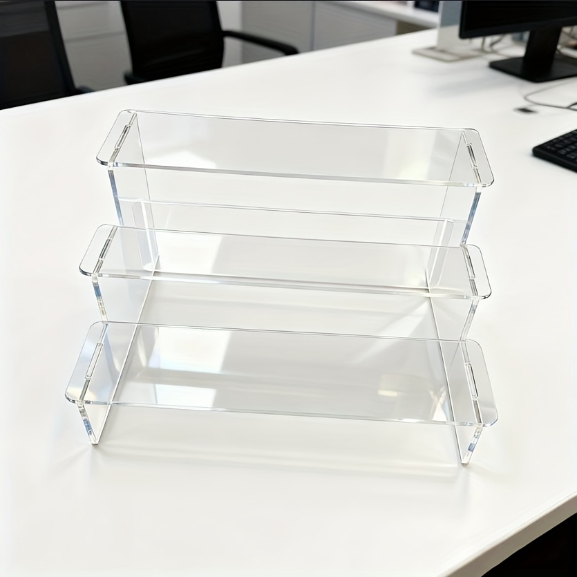 Image of 1pc Acrylic Detachable Display Shelf, Transparent Storage Rack For Office, Office Storage