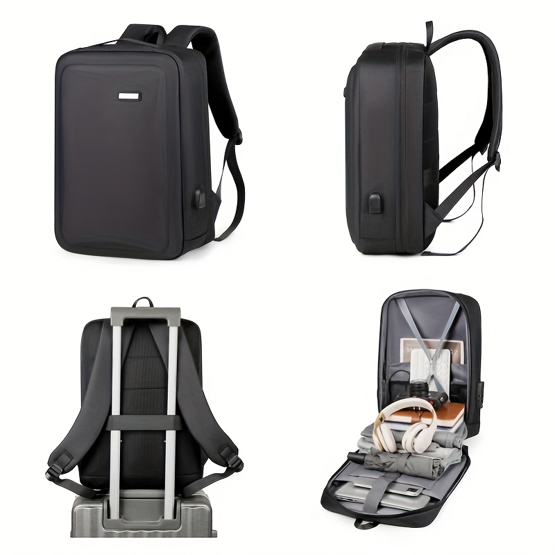 Sac à Dos pour Ordinateur Portable Robust avec Coque Dure Verrouillable en EVA, Compartiment pour Ordinateur Portable de 15 Pouces & Verrous Compatibles TSA - Sac d'Ordinateur d'Affaires Léger pour École, Voyage, Porte-Ordinateur de 39,62 cm, Sac à Dos Durable en Cabine