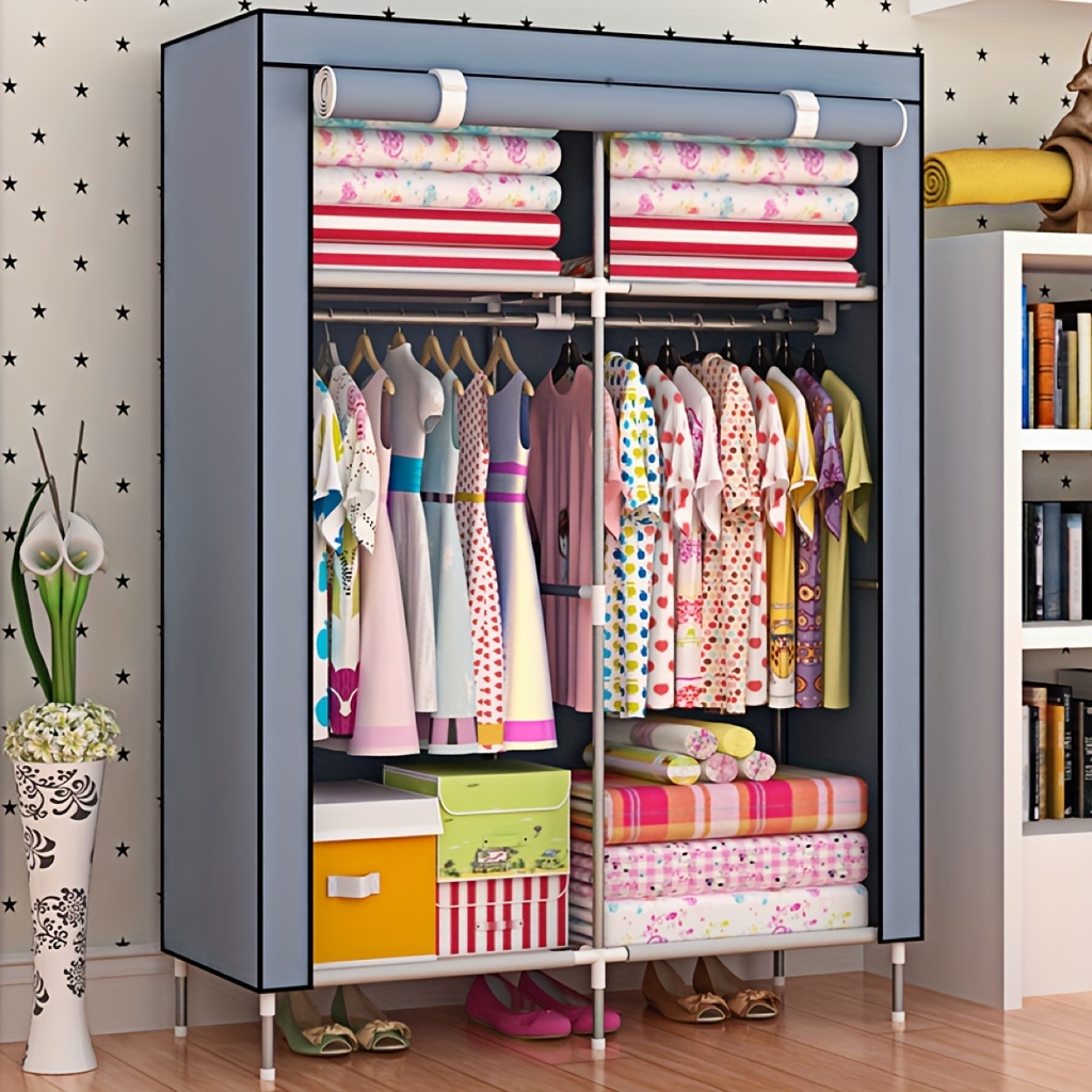 

Folding Clothes Storage - Large Capacity, Dustproof With Open Door Design For Bedroom & Rental Housing