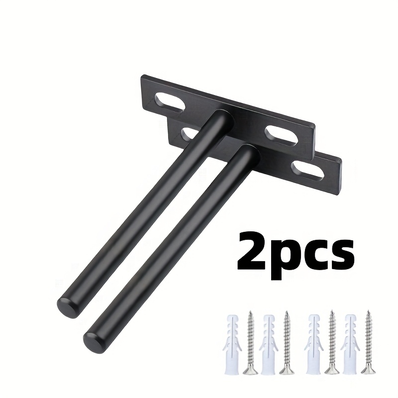 TEMU 2pcs T-shaped Invisible Shelf Brackets - Hidden Suspension Shelf Brackets - Thickened Hidden Bookshelf Wooden Board Fixing Brackets - Suitable