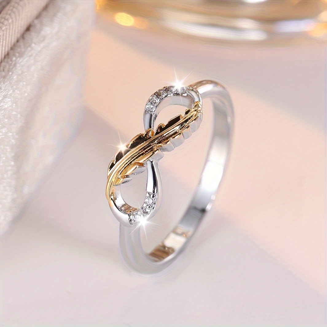 

Bague de mariage de de design infinity élégant et simple, bague de fête quotidienne pour femmes, synthétique, cuivre, pas de placage, convenable pour toutes les