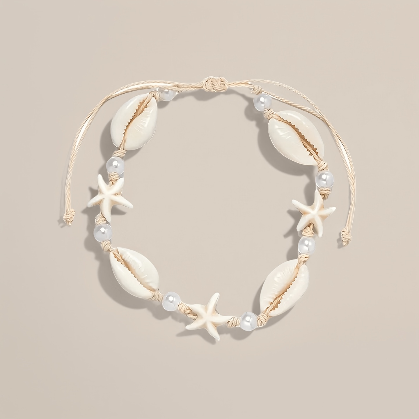 Adjustable Women's Seashell & Starfish Anklet