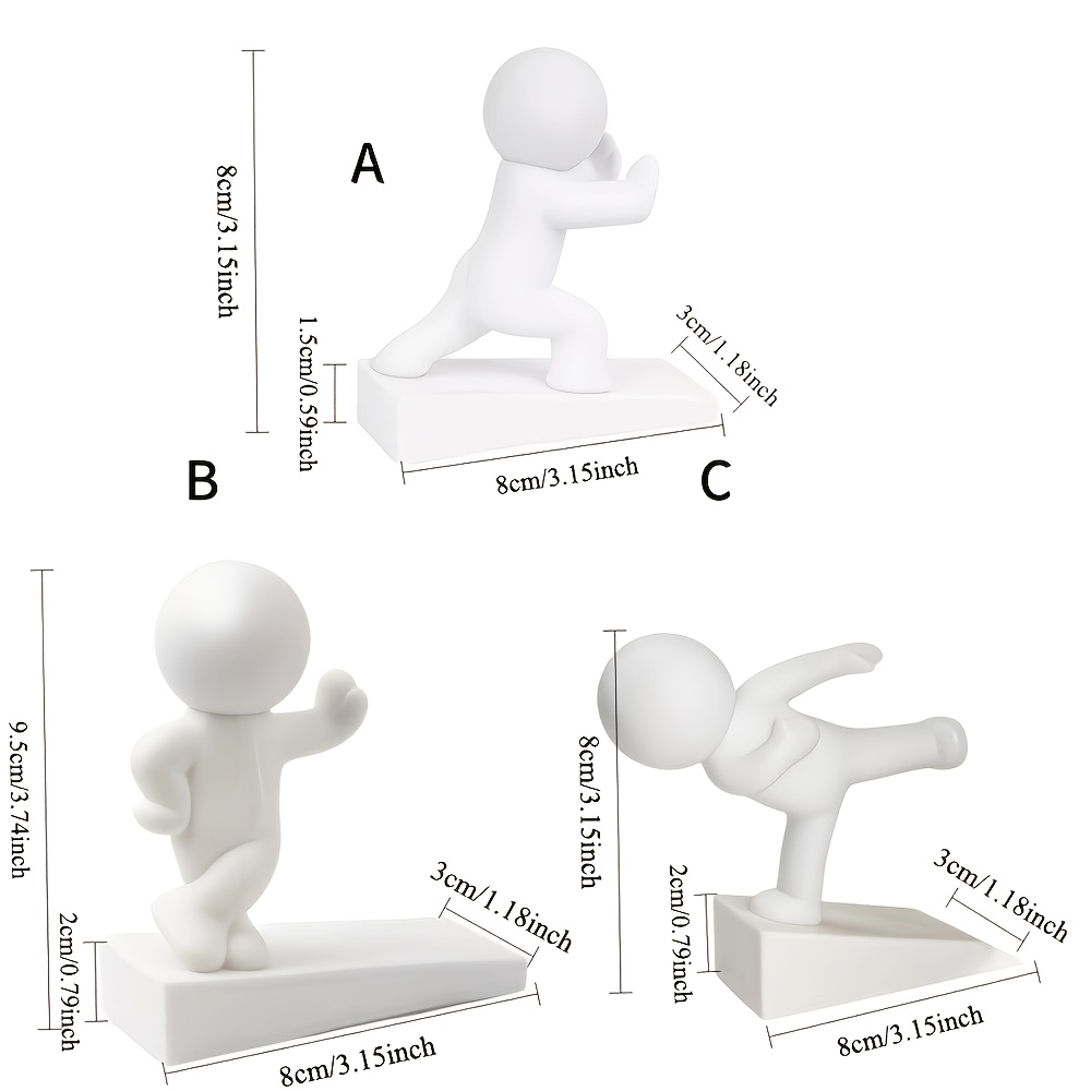 TEMU Set di 3 fermaporta in plastica resistente con base antiscivolo e design a cuneo stabile - per casa, ufficio, interni/esterni, moderni blocchi a