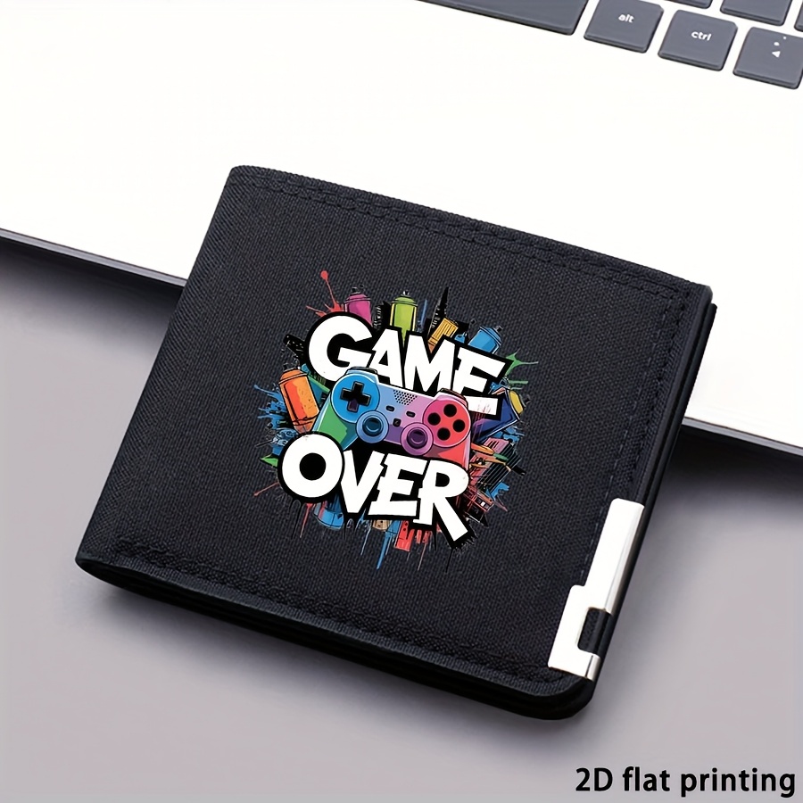 Color Game Controller Pattern Printed Wallet, Niche Design Multi Slot , Double-layer Wallet With Credit , Lightweight And Portable Multi Slot Wallet, Gift