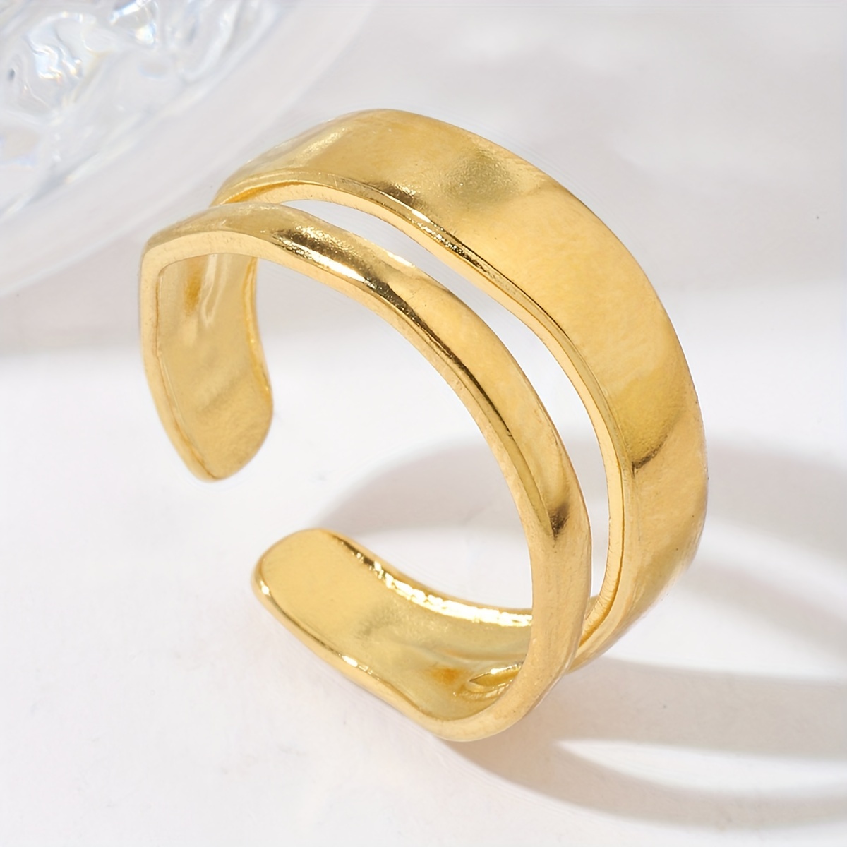 Adjustable Cuff Ring Vintage Style Stainless Steel Jewelry