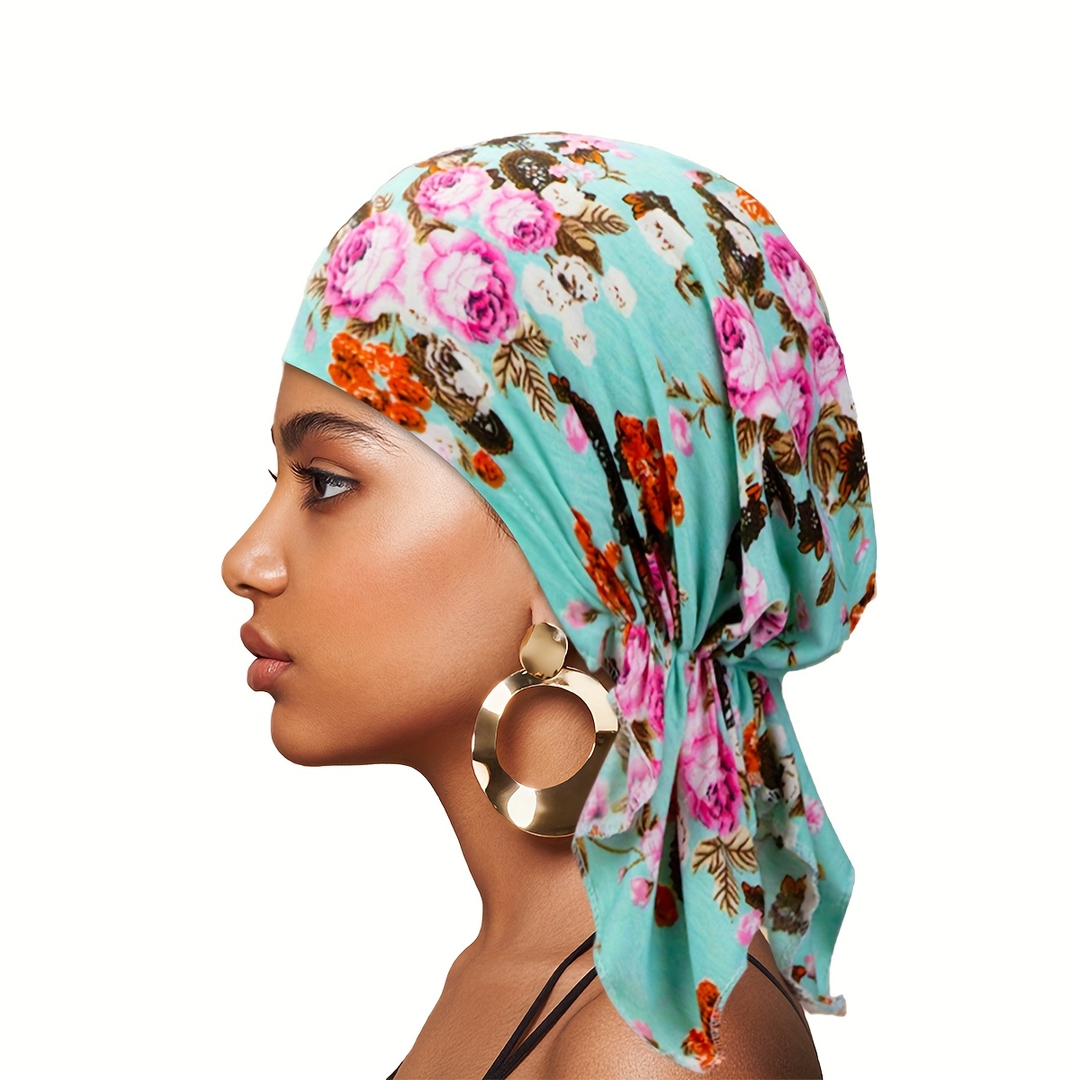 TEMU And Autumn Women's Printed Bump Cap Elastic Headband Hat With Elastic Band At The Back, Hat, Outdoor Sporty Casual Easy Versatile Headband Hat