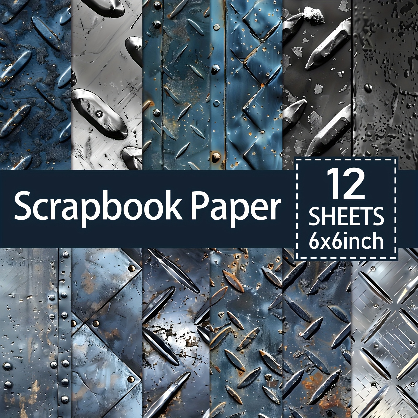 TEMU Un bloc de papier scrapbooking de 12 feuilles avec un effet 3D, de 6X6 pouces, parfait pour les loisirs créatifs , les décorations,