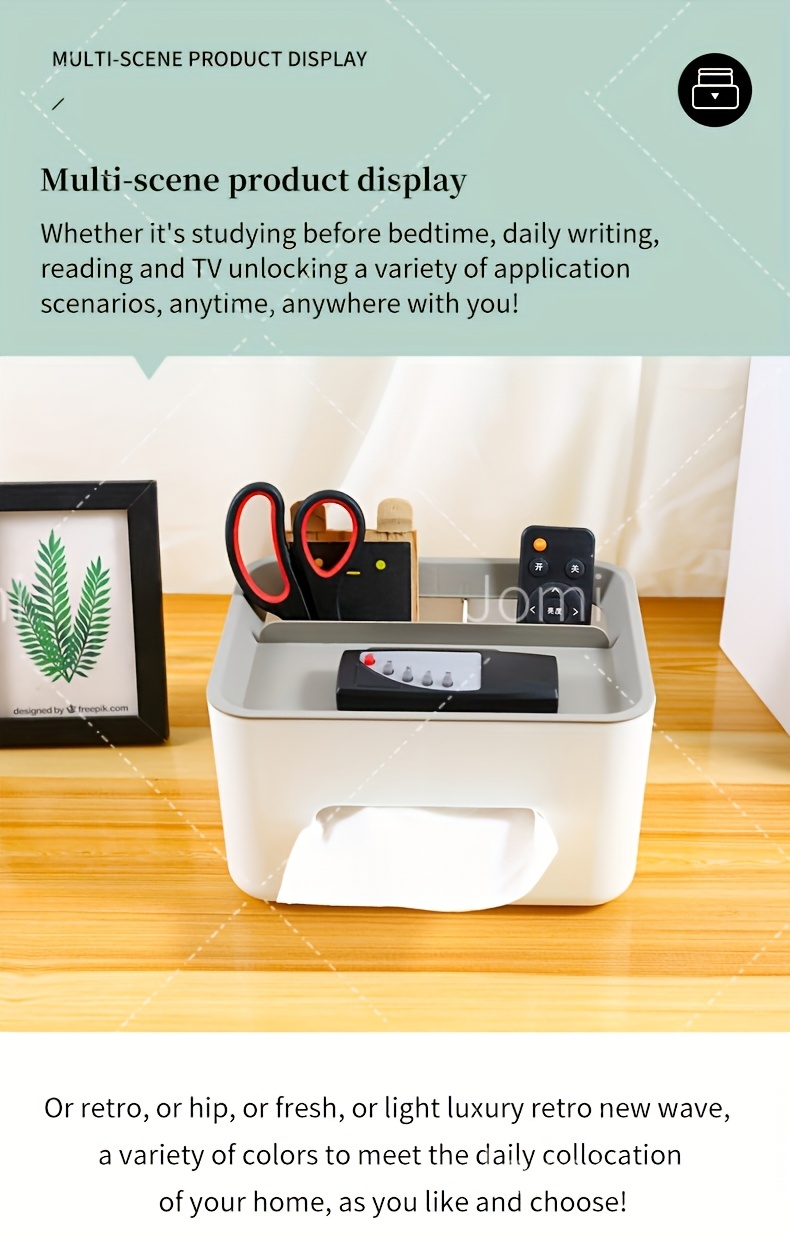 1pc multifunctional desktop storage box tissue box drawer paper holder remote control and miscellaneous storage rack for organizing office desk Product details 2