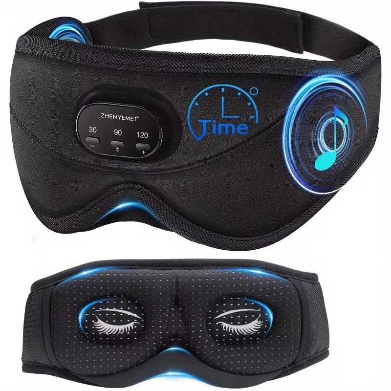 wireless sleep mask 100 blocking 3d contoured eye mask 38 white noise tracks sleep music with auto shut off breathable pressure ideal for side sleepers travel unisex gift for men and women Product details 9