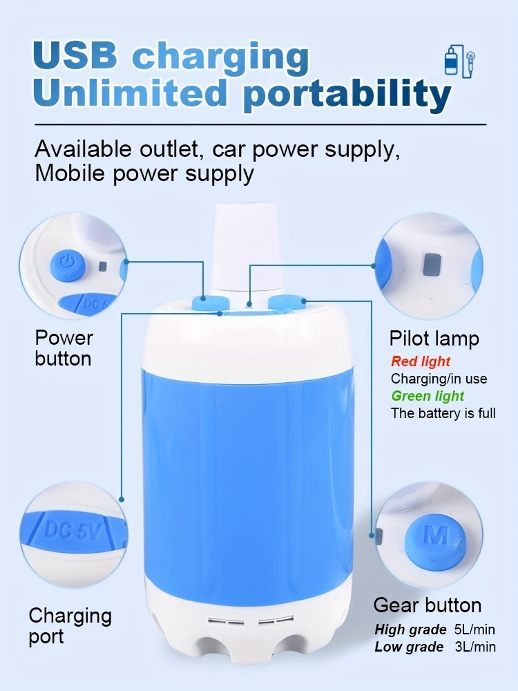 1 set portable shower camping travel shower rv garden handheld camping pump high quality ipx7 Product details 3