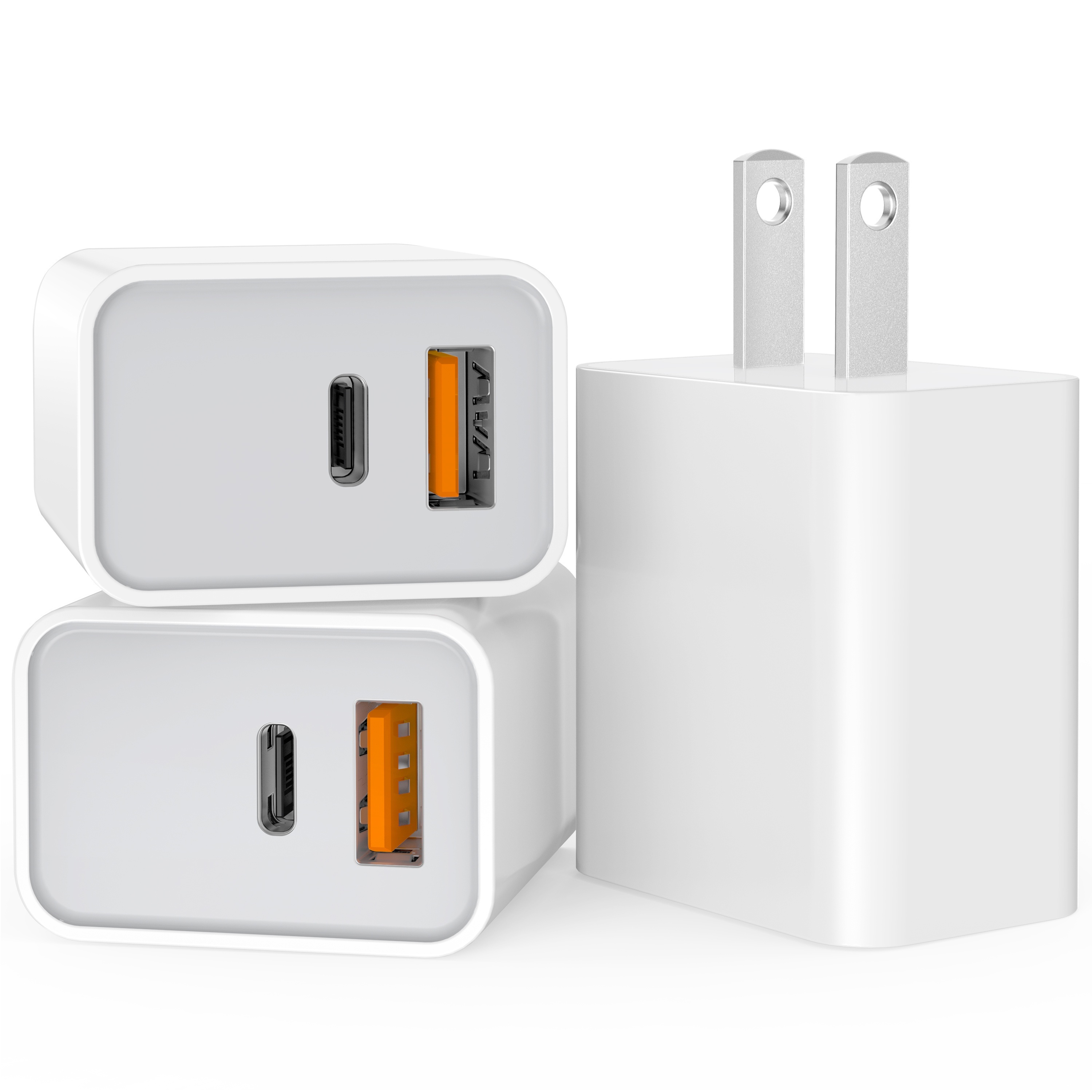 

3pack Usb C Charger , 20w + Qc3.0 Usb A Double Charging For Iphone 14 13 15 11 14 Se X Xs , Charge Adapter