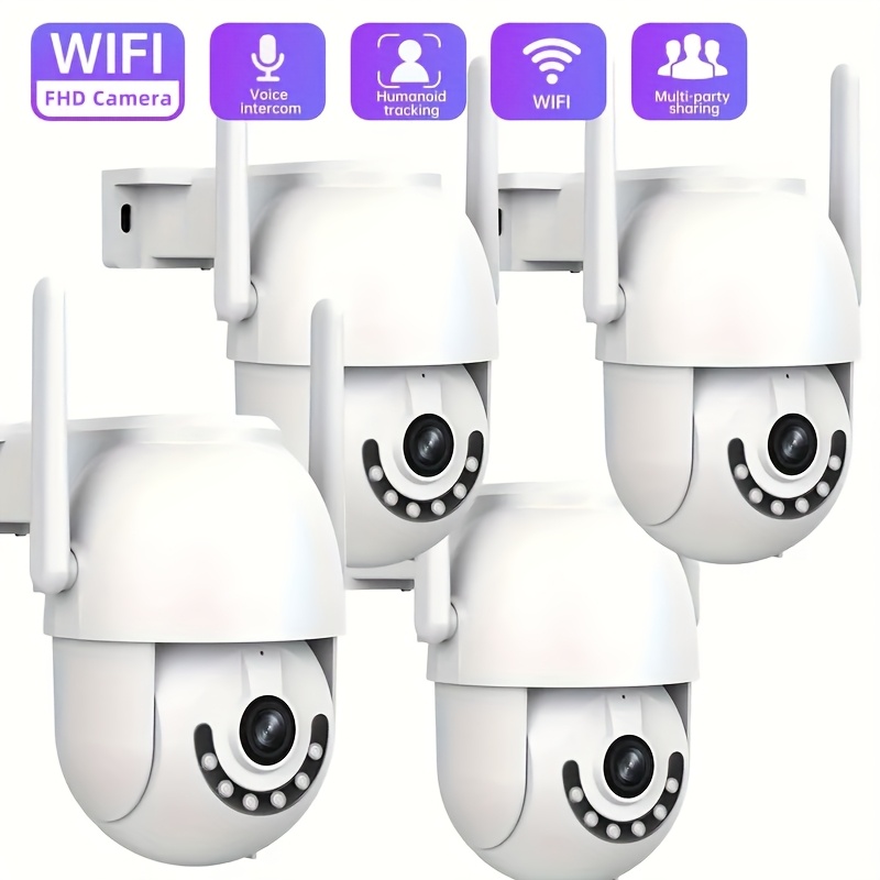 JOOAN 1296P HD Outdoor Security Camera, IPX6 Indoor/Outdoor Use, 2.4G WiFi, Motion Tracking & PTZ, Color Night Vision, Dual-Way Audio, Motion & Audio Alerts, USB-Powered, Compatible with CAM720 App, Outdoor Security Camera Wireless