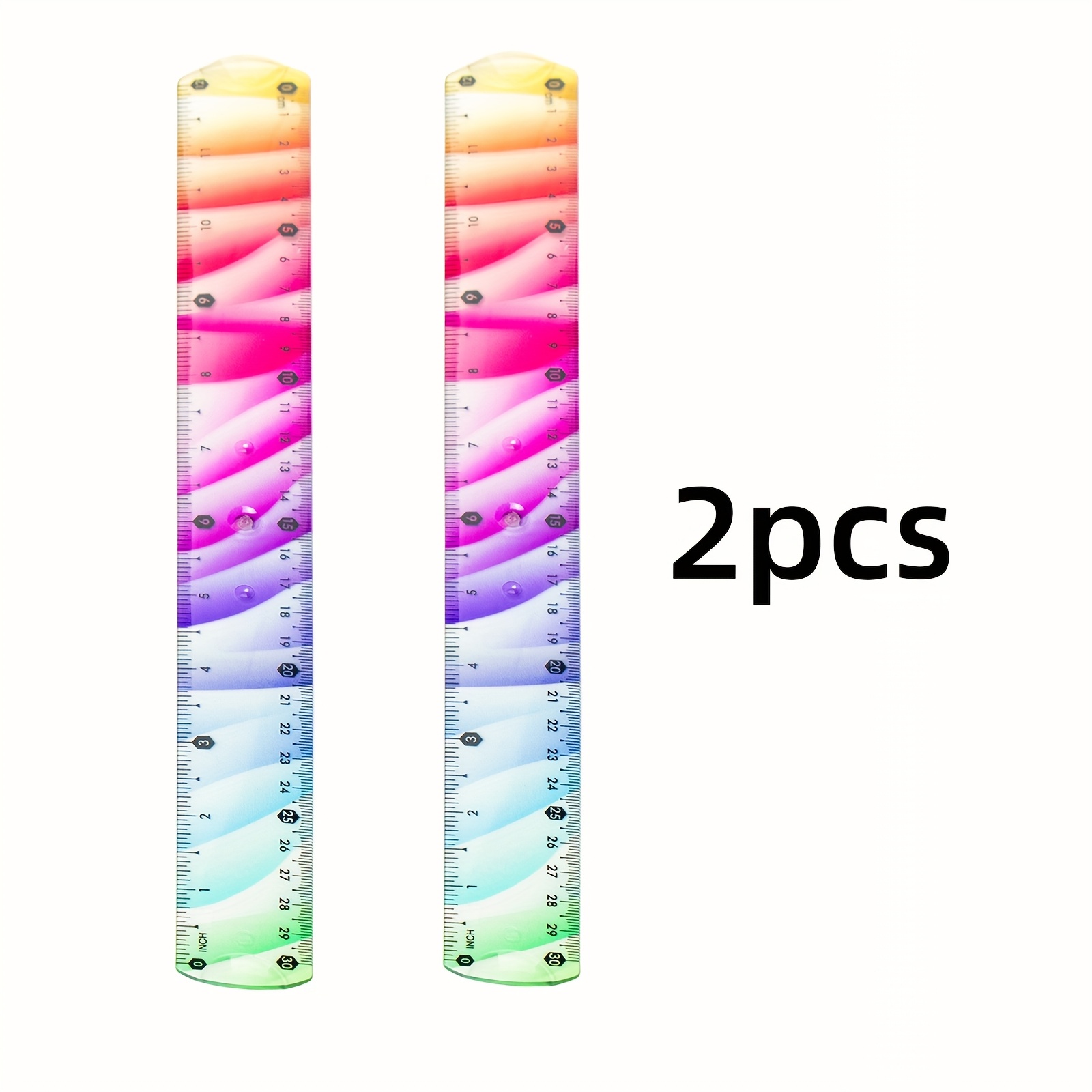 Flexible Ruler With Vibrant Color-coded Scales - Durable Pvc Measurement, Clear & Stylish Design For School, Office, Diy Projects
