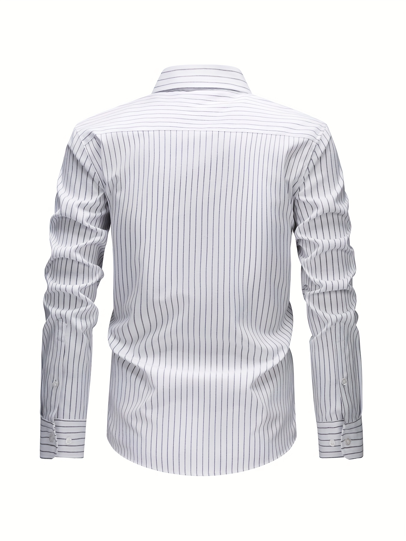 Oxford Shirts, Men'S Casual Stylish Long Sleeves, Business Loose Shirts, Button- Striped Dress Shirts, Long-Sleeve Collared Office Work Shirts with Fine Stripes, Perfect for Casual Outings And Streetwear
