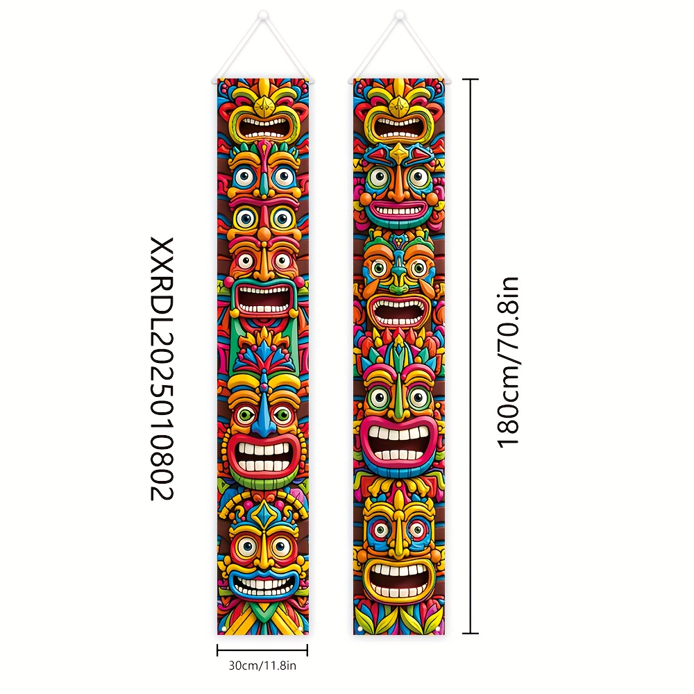 E-shop [JIT] 1 Paar, Sommer-Veranda-Dekofahne, 180 cm * 30 cm / 70,8 Zoll * 11,8 Zoll, Hawaiianische Sommer-Strandparty-Dekofahne, Türdekoration,