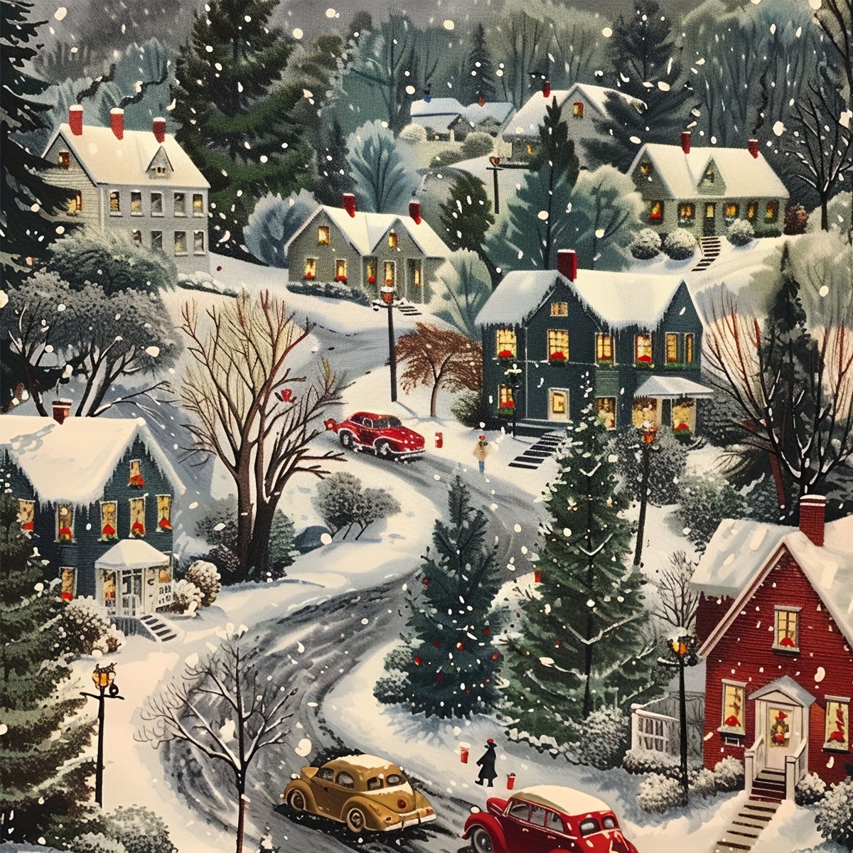 

40x40cm/15.7x15.7in Diy Diamond Painting Kit: Winter Wonderland Scene - Handmade Home Office Wall Decor - Acrylic (pmma) Diamonds