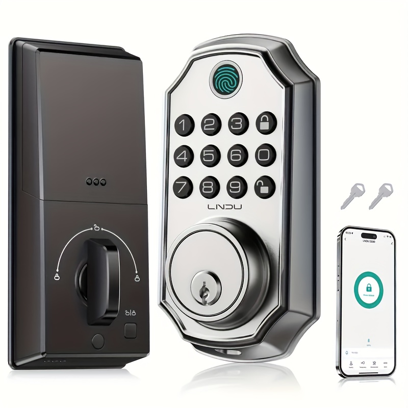 

- Entry Door Lock With /keypad Code/key-- App Control-4 Ways To -anti Peeking