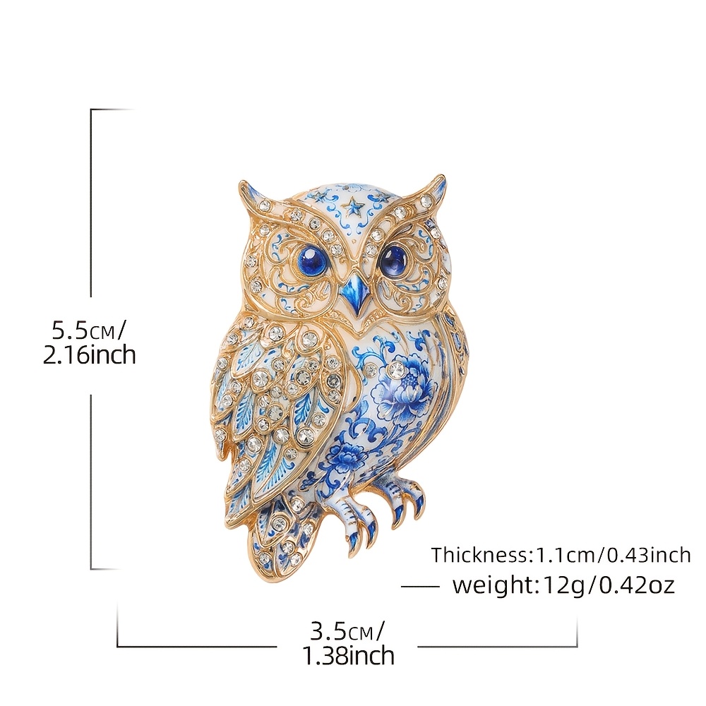 TEMU 1 pièce Broche Fantaisie SOLEVDO en Émail et Strass, Épingle de pour Homme et Femme, Bijou Broche Animale Vintage Incrustée, Accessoire de Mode