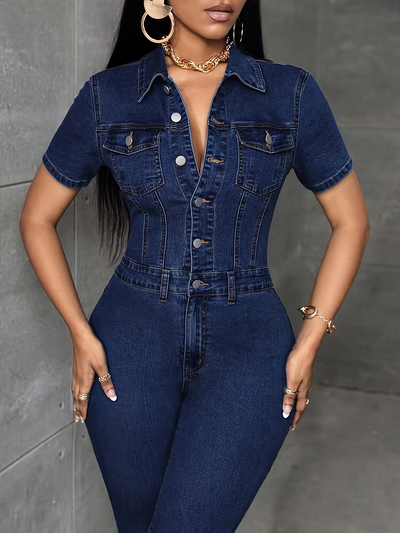 Women's Dark Blue Bodysuit - and Butt-Lifting, Versatile for All Seasons, Fashionable Stretchy High-Waist Shaping Pants, Celebrity-Inspired Style
