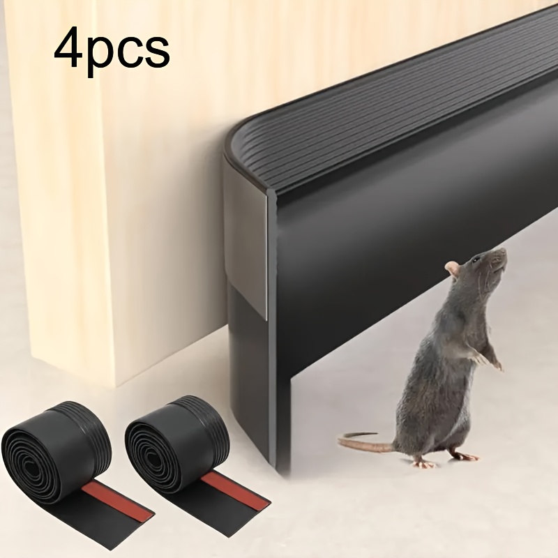 TEMU 4 Rolls Of Self-adhesive Door Bottom Seal Strips - 78 Inch Noise Reduction, Windproof, Insect And Smoke Blocking, Dustproof Plastic , Energy -