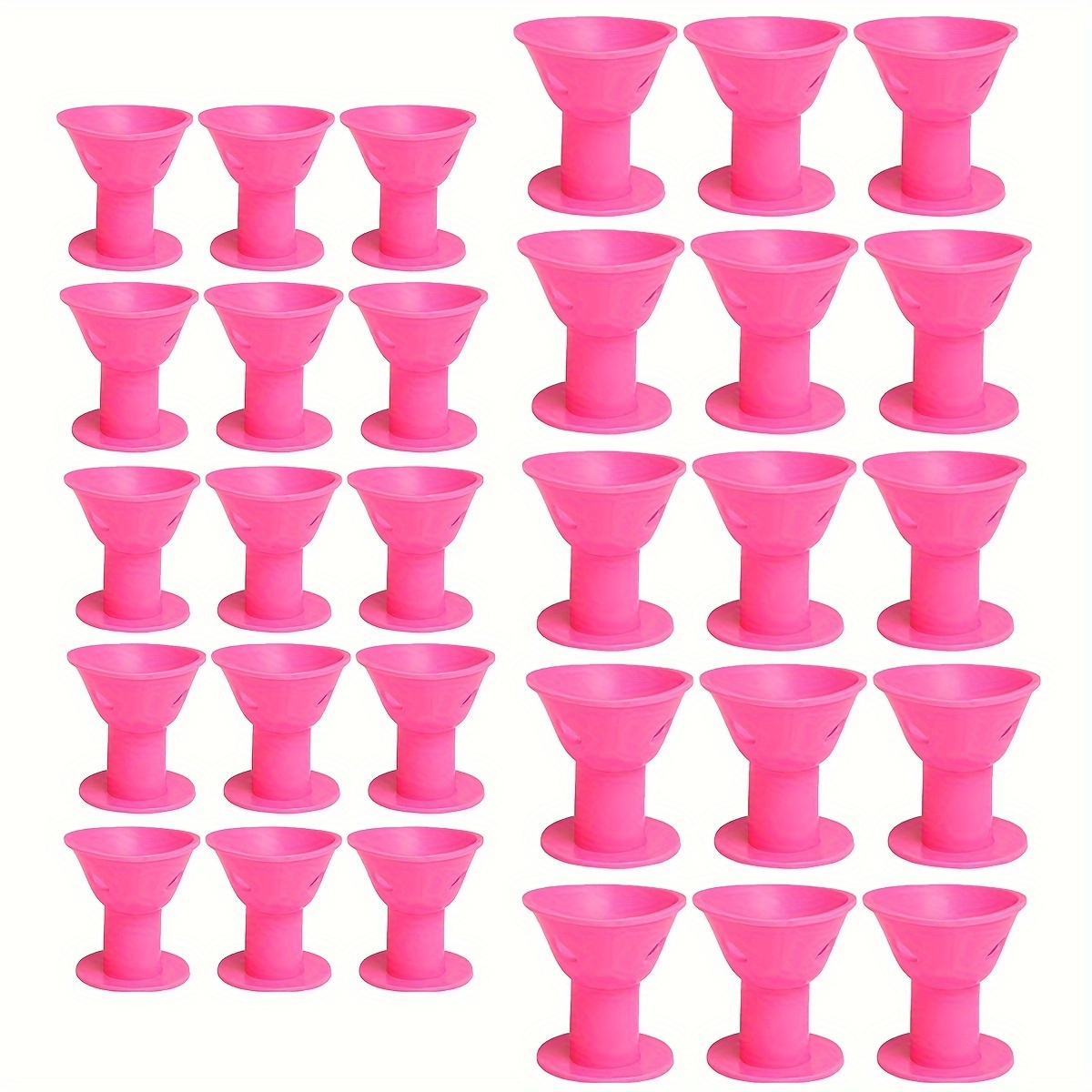 TEMU 30pcs Hair Rollers Include 15pcs Large And 15pcs Small Silicone Curlers, Diy Hair Styling Rollers, Hair Accessories For Women With Long Or Curly Hair, Valentine's Day, Day And Christmas Gifts