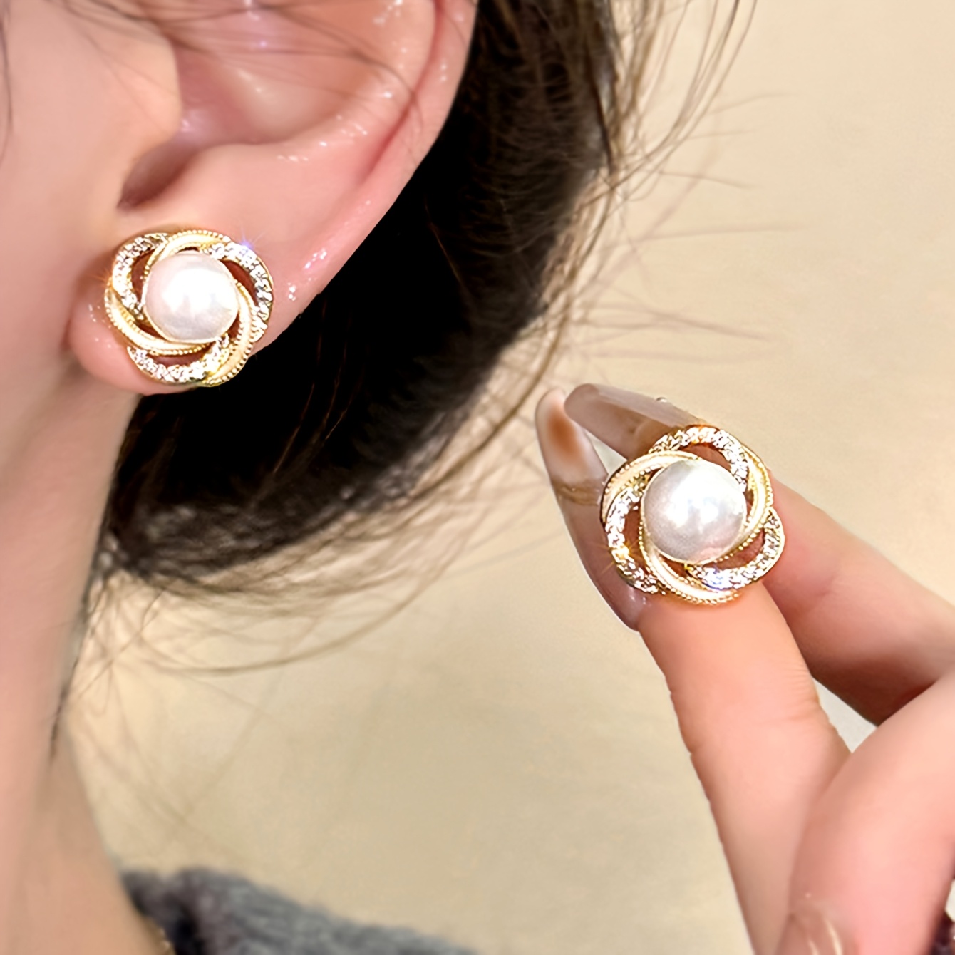new a pair of 2pcs winding round bead geometric earrings high quality jewelry   fashion earrings high end decorative earrings suitable for daily   friday christmas new year and valentines day   additions