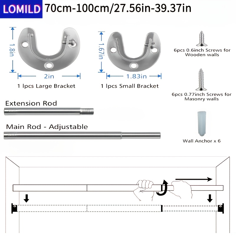 Barra De Armario De Acero Inoxidable – Tubo Para Colgar Ropa – SOTECH