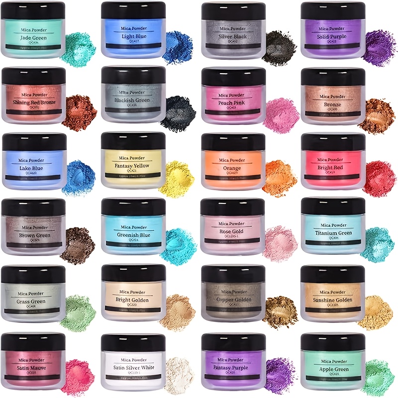 Image of Seisso 24-color Mica Powder, 10g/0. Bottle Of Pigment Powder, Natural Epoxy Resin Dye, Suitable For Clay, Candle Making, Crafts, A Perfect