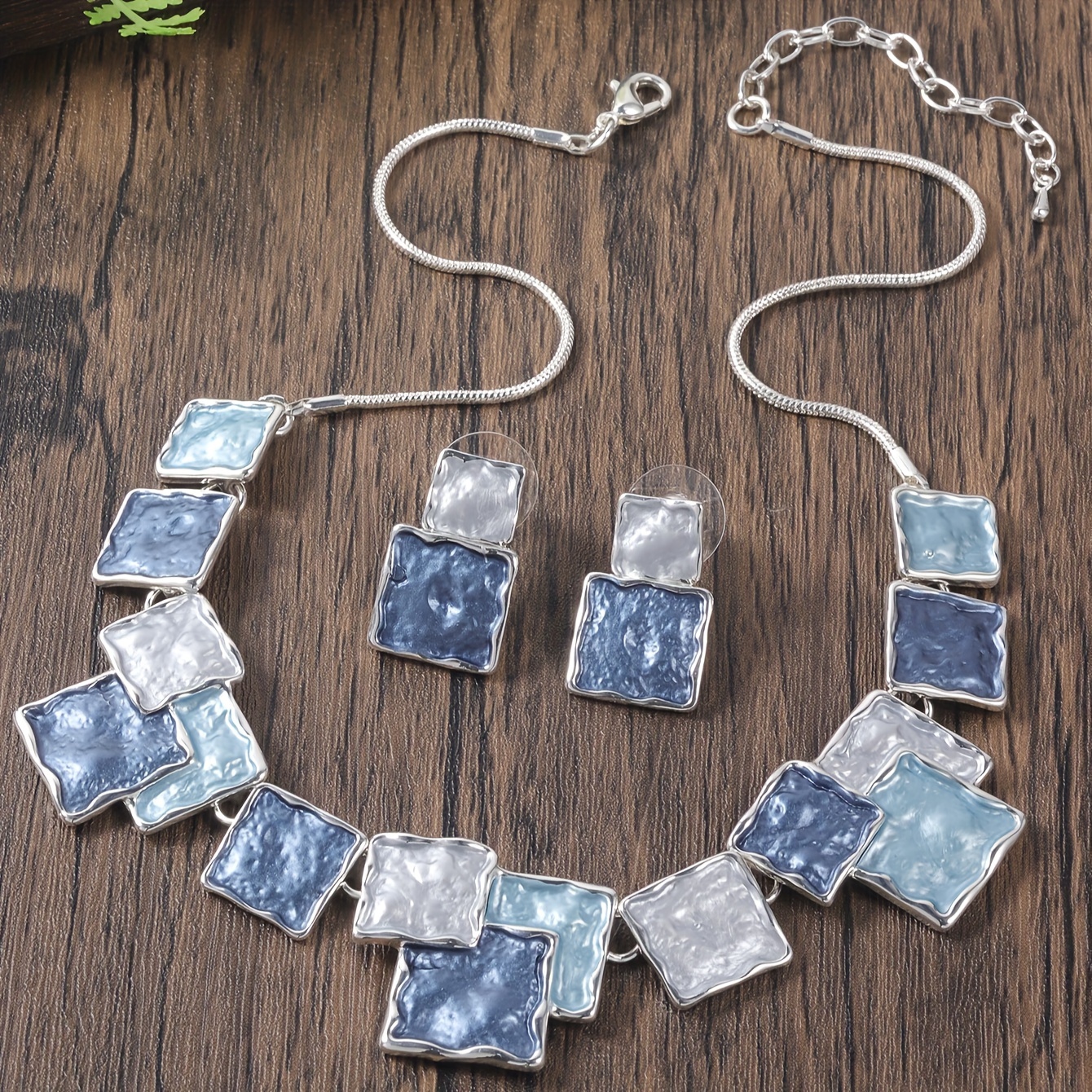 TEMU 1 Set Alloy Geometric Jewelry, Simple Necklace And Earrings For Women, Stainless Steel Ear Needle, Versatile For And Special Occasions