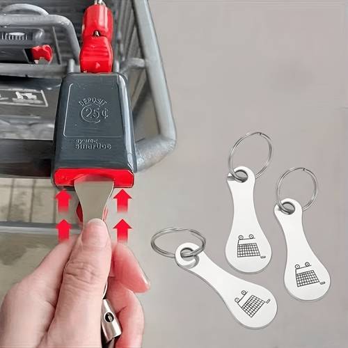 2pcs shopping cart token keychain with shopping case supermarket trolley shopping cart token suitable for unlocking and supermarket trolleys portable and reusable supermarket accessory compact and sturdy construction