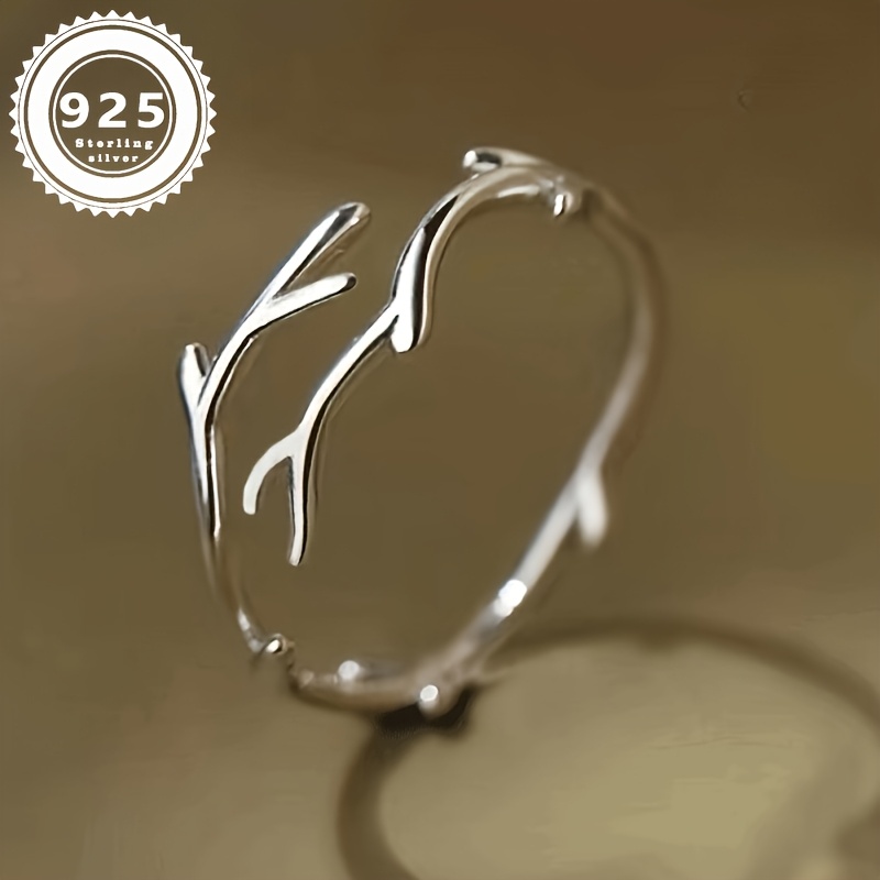 

Tvxk 925 Sterling Silvery Deer Ring, , Adjustable, Fashionable Personalized Single Ring, Ideal For Proposal, Engagement, Anniversary, Valentine's Day Gift, 1.6g/0.056oz