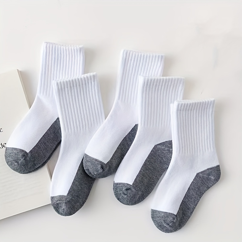 TEMU 5 Paar Schwarz-Weiße Socken, Atmungsaktiv und Schweißabsorbierend, Bequem für Alle Jahreszeiten, Geeignet für Männer und Frauen, für Lässige