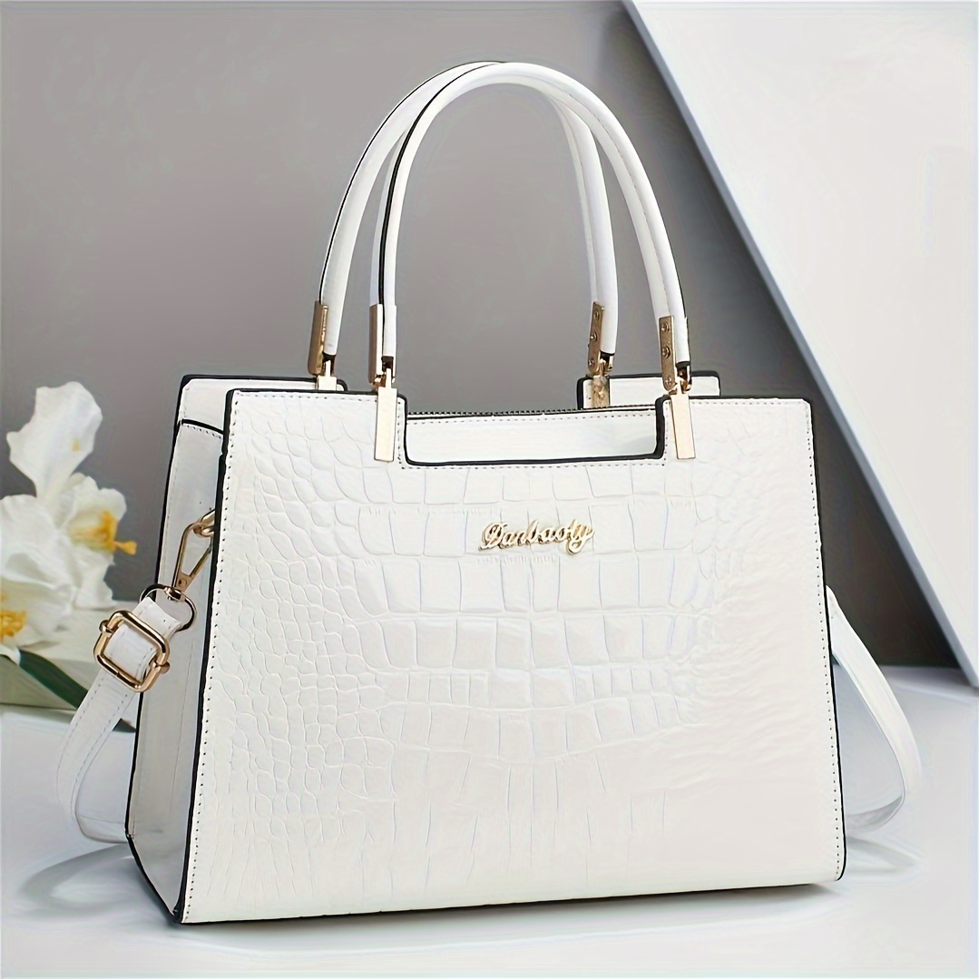 

Shoulder Bag, Crocodile Pattern Top For Women