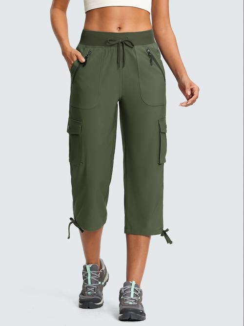 cargo capri pants for women lightweight quick dry upf 50 summer capris with 8 pockets for hiking travel casual
