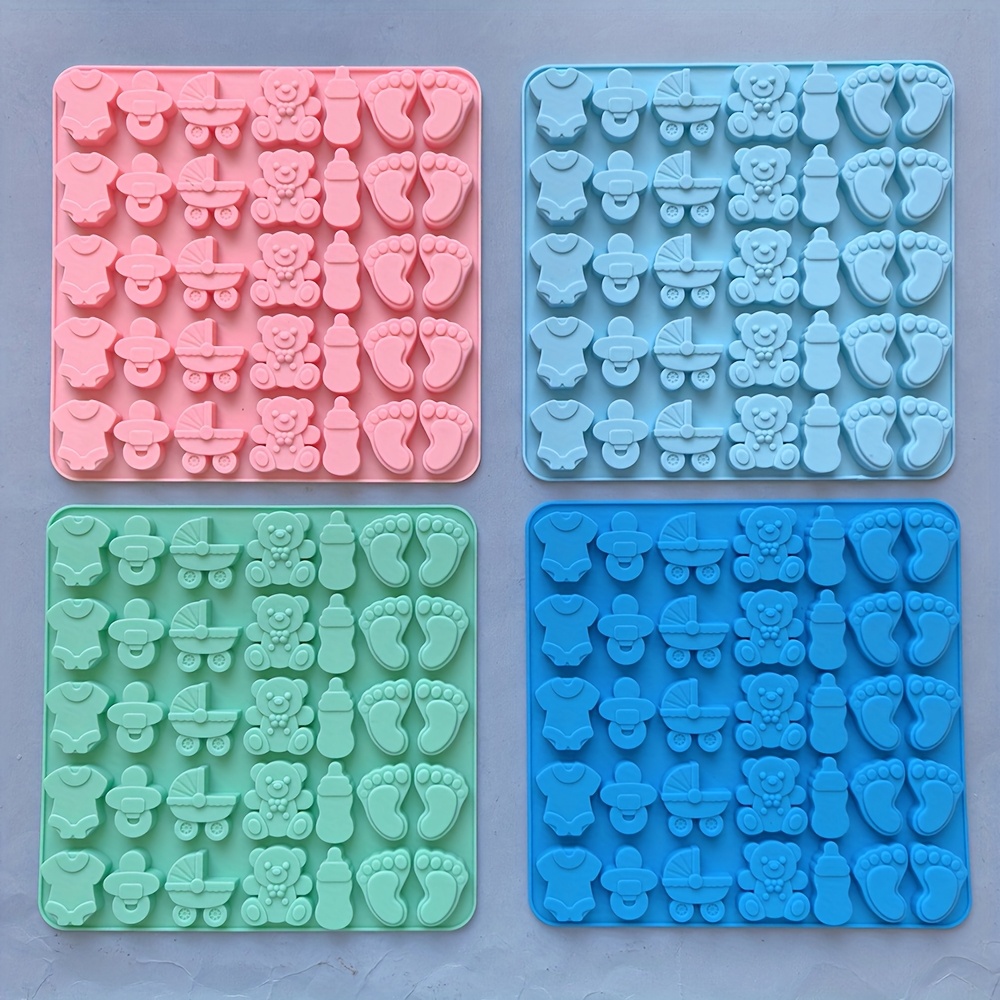 TEMU 1pc Random Color Cute Bear Silicone Molds - Making Milk Bottles, Pacifiers, Feet, And Candy - Ideal For Birthday Cake Decorations, Cake