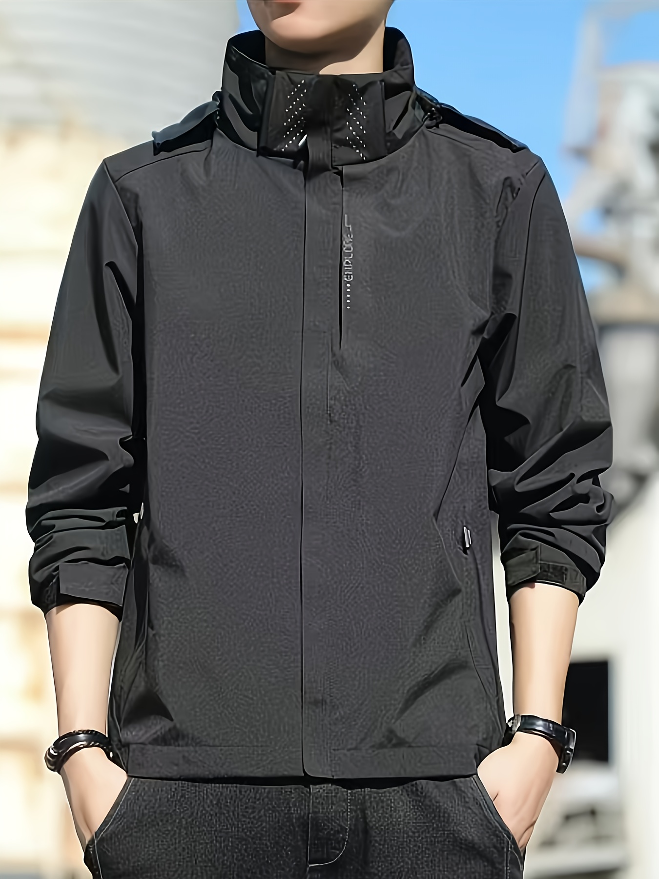 Men's outdoor casual jacket, fashionable and sporty, simple design is not simple, suitable for wearing in various outdoor occasions, hiking, party, camping and leisure, windproof and warm