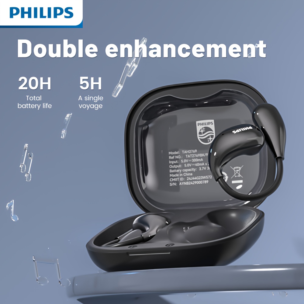 PHILIPS 2025 Draadloze Oordopjes - Laatste V6.0 Upgrade, met Lage Latentie, Lange Batterijduur, Geluidsisolatie en een Microfoon, Ideaal voor Gaming, Sport en Muziek. Perfect voor Atleten of Iedereen die Koptelefoons gebruikt voor Langere Tijden