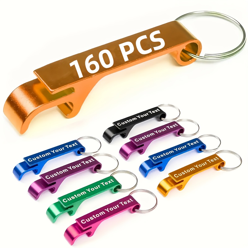 TEMU 160 piezas de llaveros de metal personalizables - Texto grabado personalizado, duraderos y ligeros, ideales para , fiestas, corporativos y