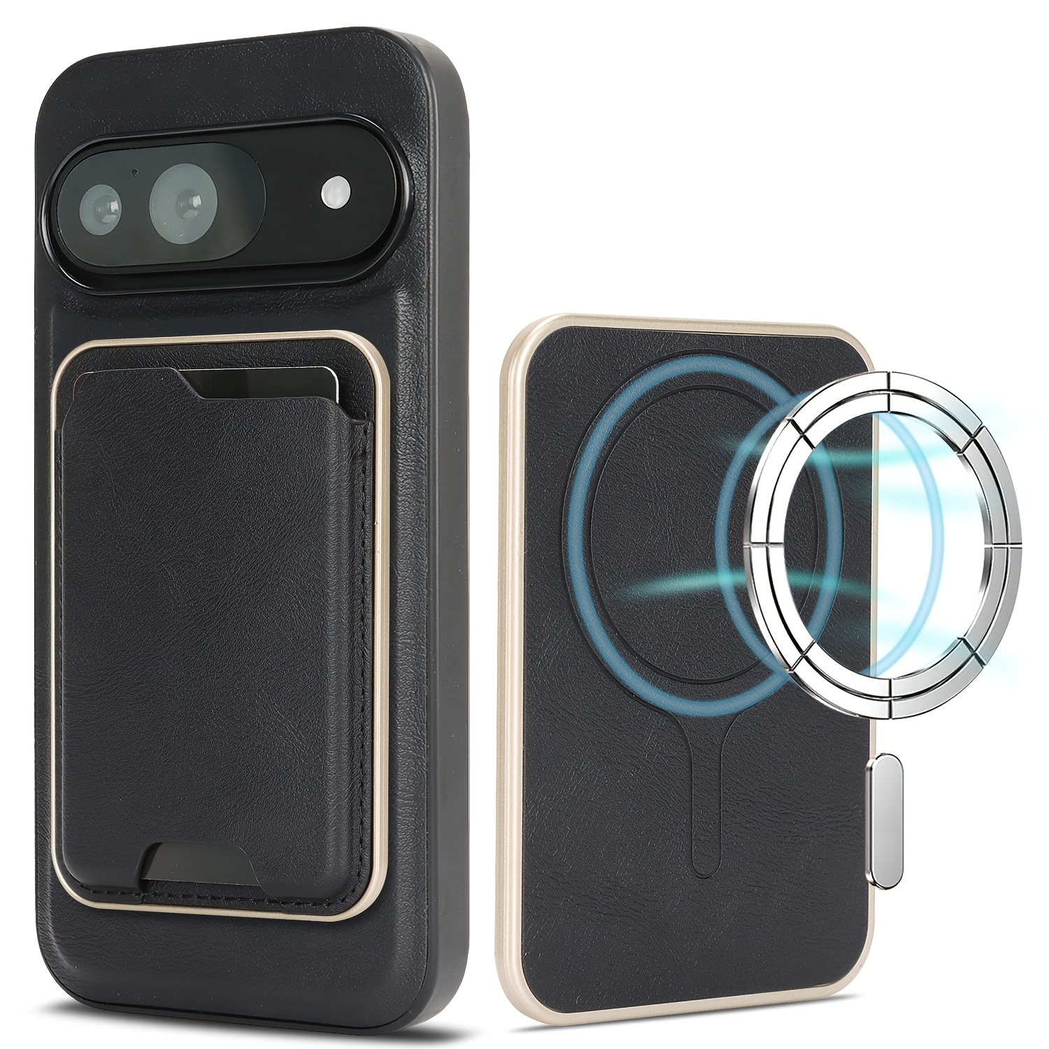 high quality classic business 2 in 1 protective case suitable for google pixel 8   pro 8a 9a 9 pro xl 10 pro   artificial leather phone case featuring slots for bank and credit cards stylish anti slip and fingerprint resistant design compatible with car magnetic